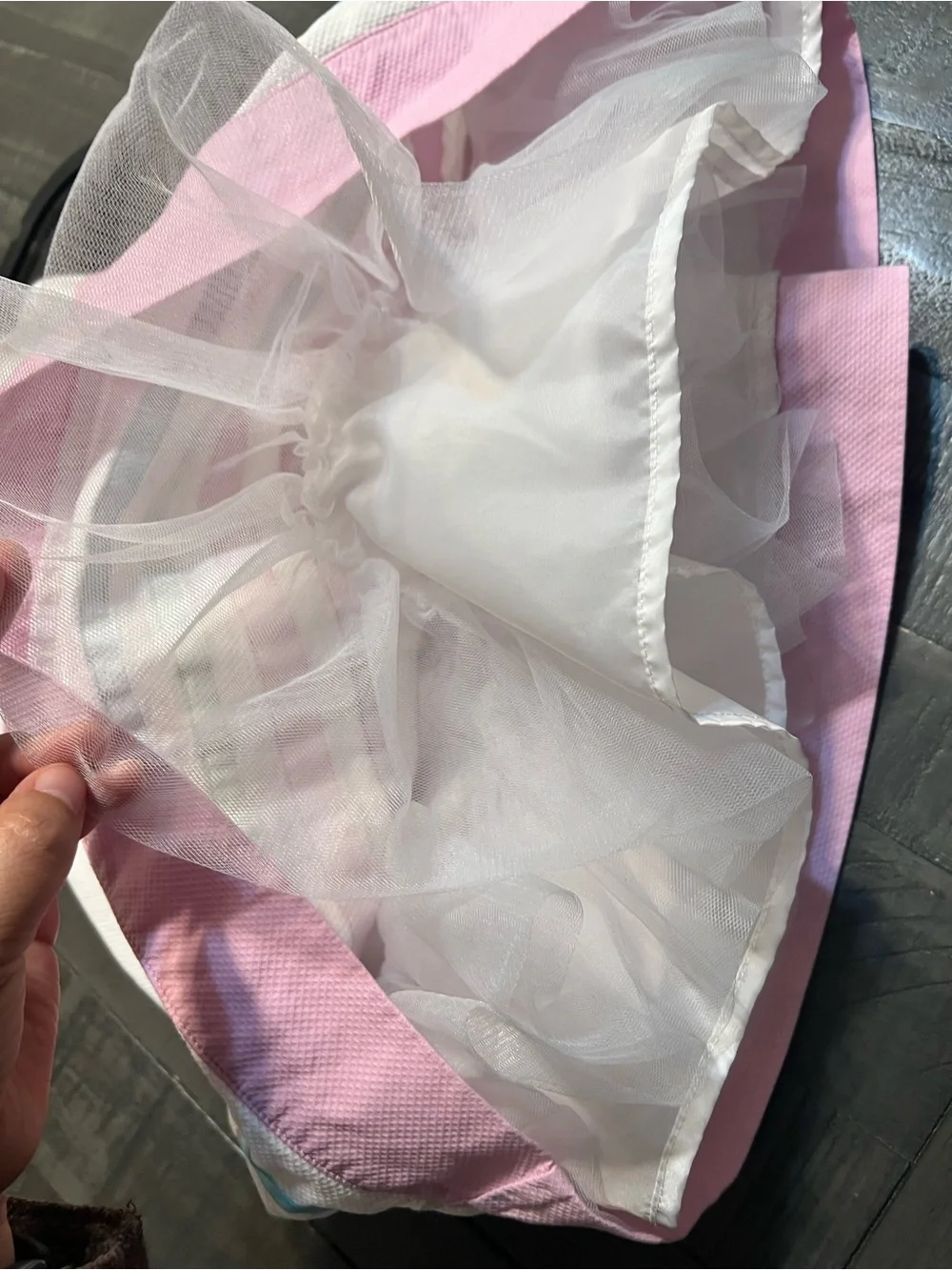 Gymboree White Dress with Pink Collar and Pastel Stripe Trim